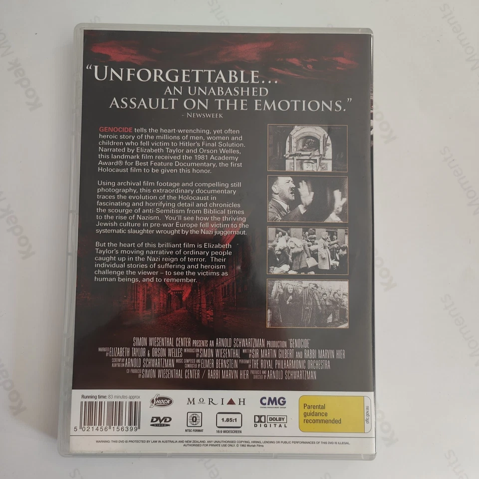 Genocide Documentary DVD Simon Wiesenthal Orson Welles WWII Germany VGC - image 4 of 4