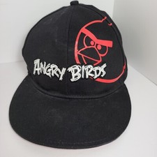 Angry Birds Hat Black Baseball Cap Snap Back Red White Logo 100 Cotton