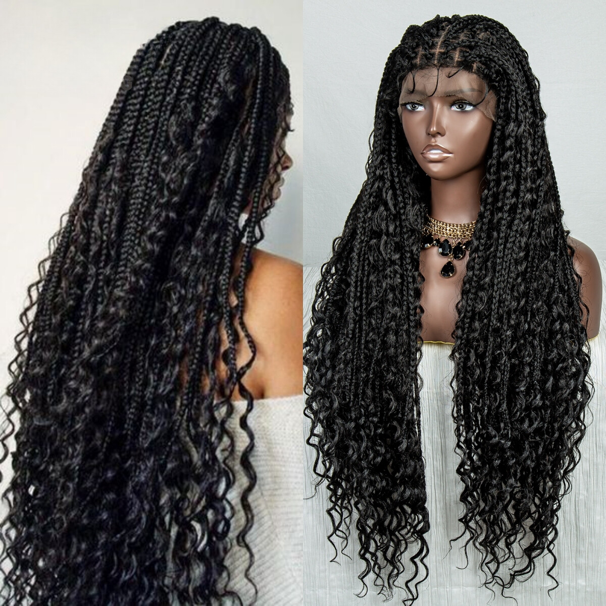 32 Inches Synthetic Lace Braided Wigs Cornrow Braids Lace 