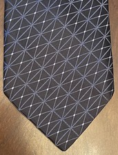 Murano Black Blue Hand Made 100% Silk Men’s Neck Tie Made In Usa