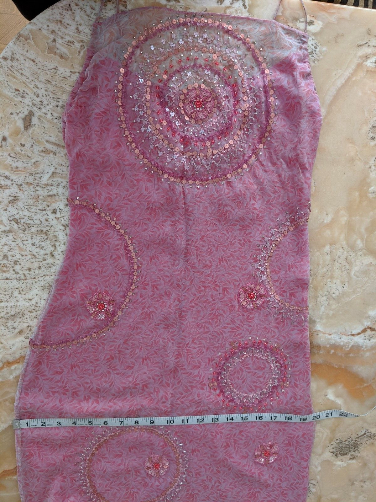 Badgley Mischka  dress  light purple beaded hot pink chiffon lining image 9
