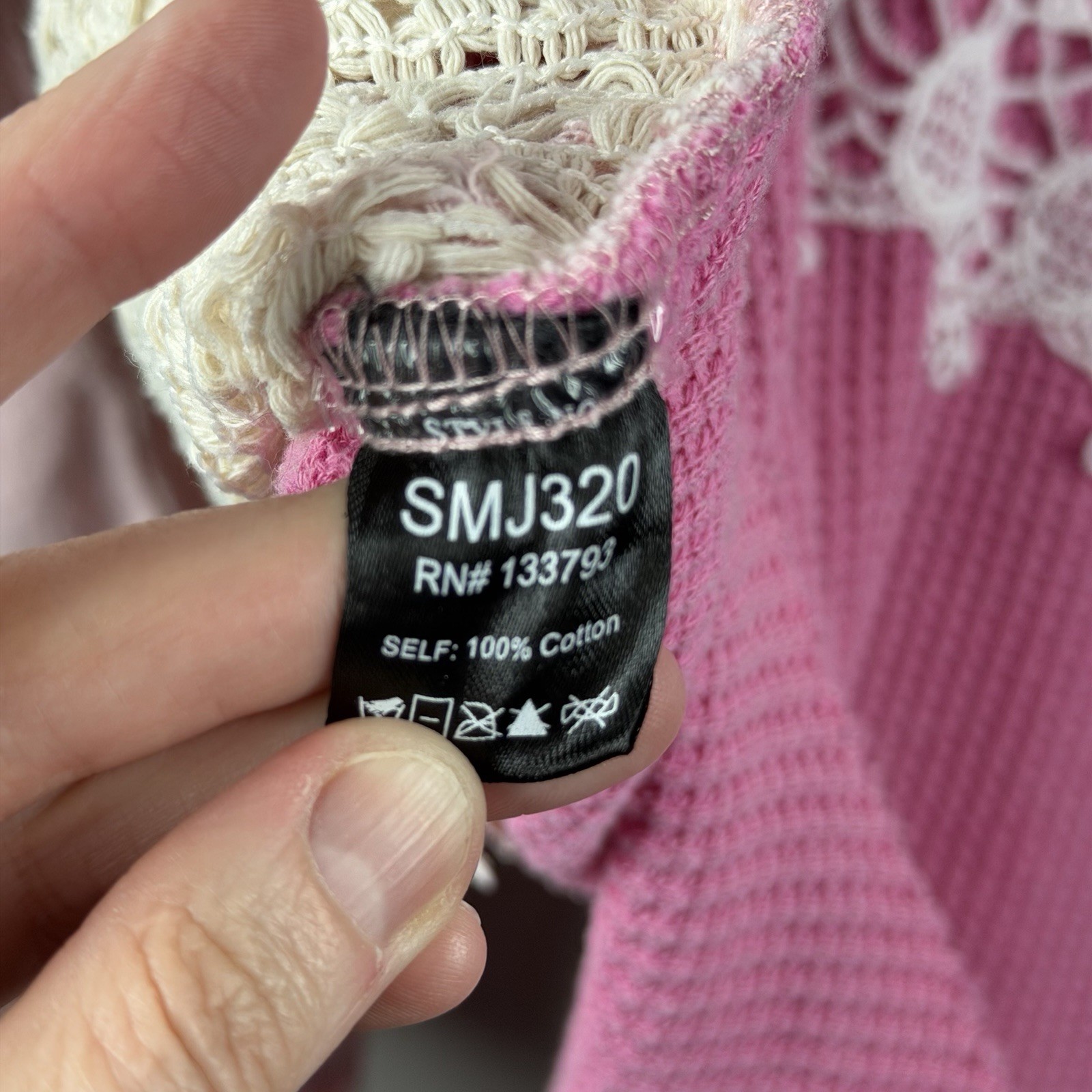 POL Pink Patchwork Distressed Shacket Grunge Croc… - image 13