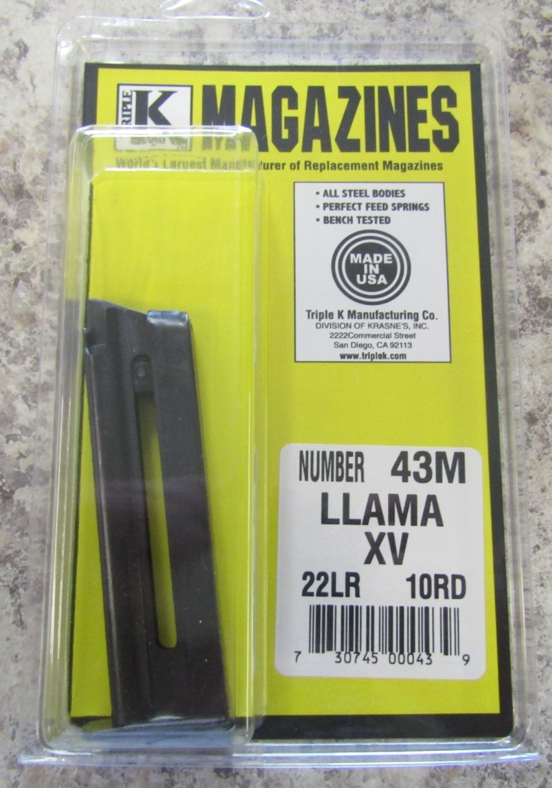 Triple K 43m Fits Llama XV 22lr 22 LR 10rd Mag Clip for sale