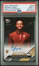 2024 Bronny James Topps Now Draft Auto /99 PSA 9 Auto 10 RC