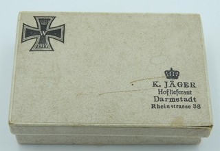 WW1 Imperial German Iron Cross Maker's retail box for bracelet /gift by K. Jáger