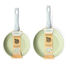 Salter Earth Frying Pan 2 Piece Set Non-Stick Induction Safe 20/24 cm Green