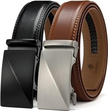 Men's 2 Pack Ratchet Belt Waist : 28&lsquo;&rsquo; to 36&lsquo;&rsquo; Adjustable 16 Black and Brown
