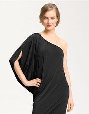 Symphony Black One Shoulder Blouson Mini Party Dress Size Small