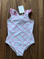 The Beaufort Bonnet Company Girls SwimSuit Sz 5 Pink White