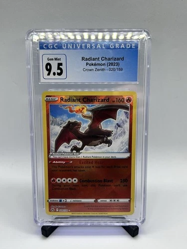 Radiant Charizard Pokémon TCG 020/159 Crown Zenith Holo CGC 9.5