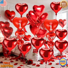 Valentines Day Balloons Kit, 101 Pack Rose Gold Pink Heart Balloons with Rose...