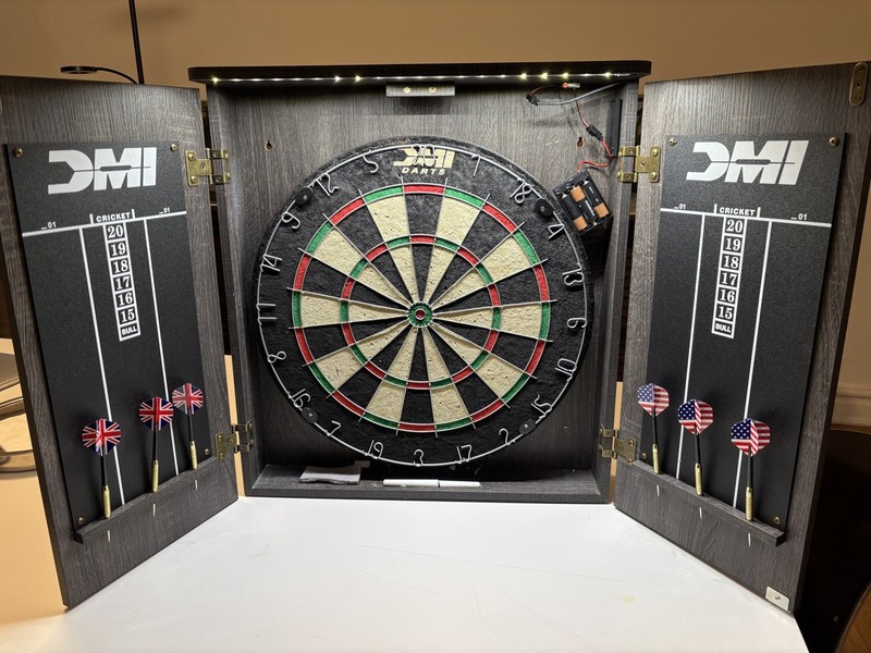 DMI Darts - Dartboard with Cabinet – Escalade sports, lighted! 