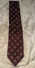 NWT JZ Richards Dark Red Medallion Multicolor Tie XL All Silk Hand Made In USA