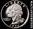 1996-S Silver Washington Quarter - Choice Gem Proof  Lustrous  #K772