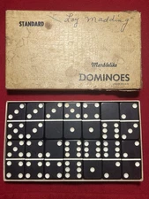 Standard Marblelike Dominoes Vintage #616 Puremco Original Box