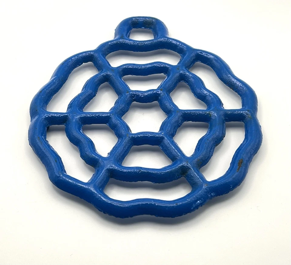 Remache de hierro fundido esmaltado azul diseño web Foto 3 de 4