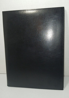 Leather Classic Padfolio, Premium Bonded Leather, Black, Letter Sized