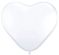 Folat - White Heart Shaped Latex Balloons - 12In / 30Cm - 8 Pieces