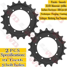 2pcs Sprocket For Kubota KX057-4 KX057-5 KX161-3 KX161-3S 19 Teeth 9 Hole Heavy