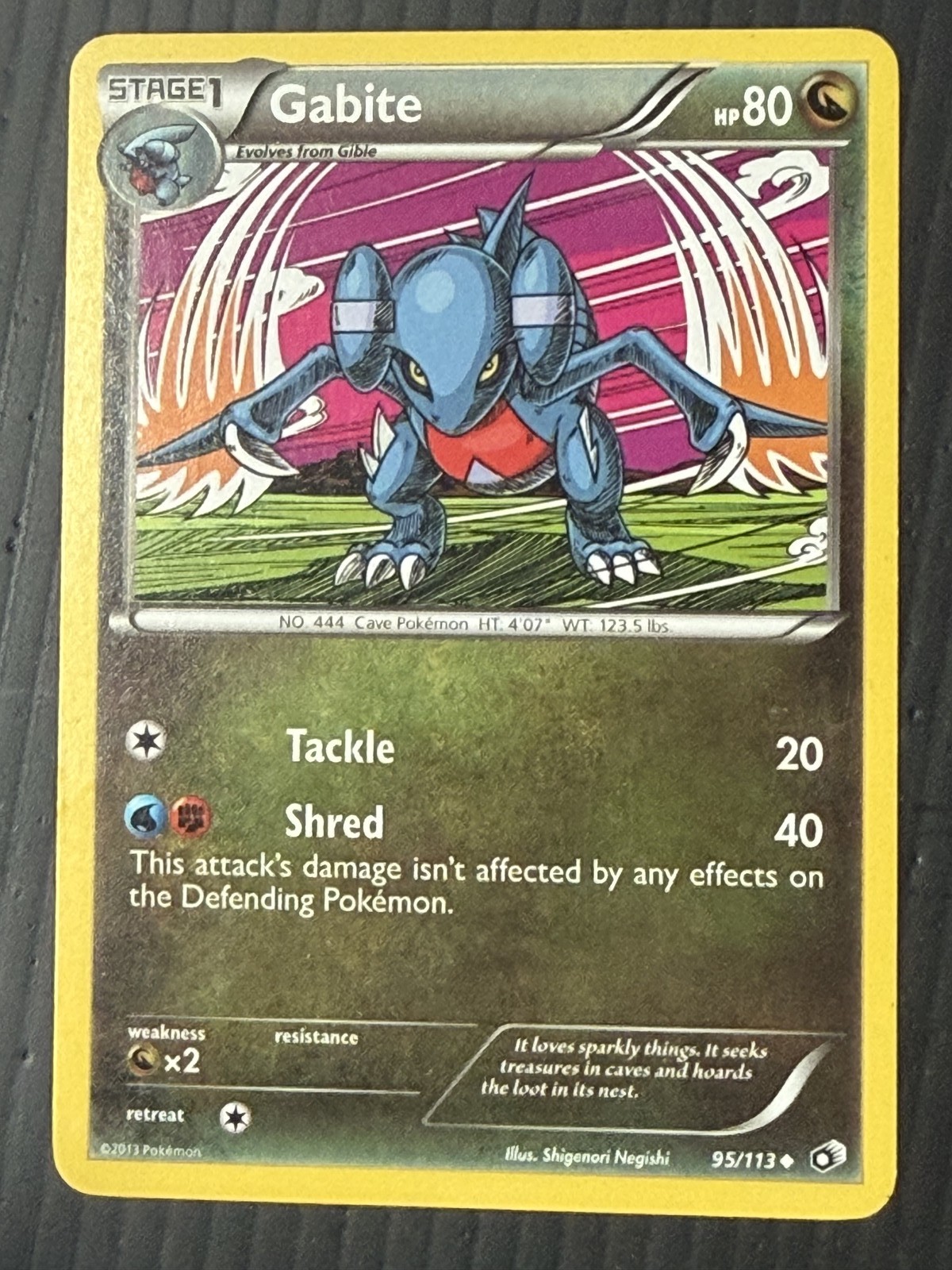 Gabite 95/113 Uncommon Legendary Treasures Pokemon Heavily Played