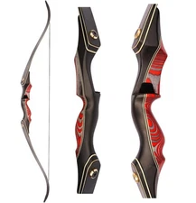 PMZ 60'' Recurve Bow Set, Adult Archery, Right Hand, 20-60 lbs, Hunting