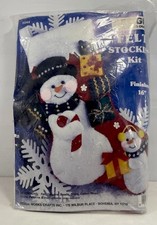 Design Works Felt Applique Snowman 16  Christmas Stocking Kit 5044 Sealed
