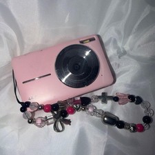 Digital Camera, Pink, Battery, SD Card, With Strap