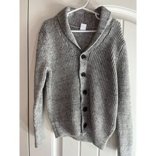 Baby Gap Boys Cardigan Sweater Size 5 Gray Knit Button Front Shawl Collar