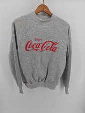 Vtg Pannill Y2k Coca-Cola Size L Heather Grey Red Sweatshirt Atlanta Sweater USA
