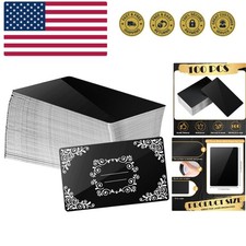 100 Pcs Metal Engraving Blanks Aluminum Sheet Laser Engraving Business Card M...