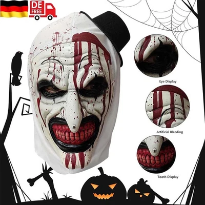 Halloween Terrifier Art The Clown Joker Cosplay Kostüm Maske Erwachsene Kinder