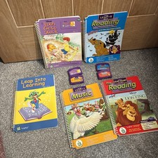 LeapPad Leap Frog Learning System 4 Cartridges & Books Bundle Leap Pad Leapfrog