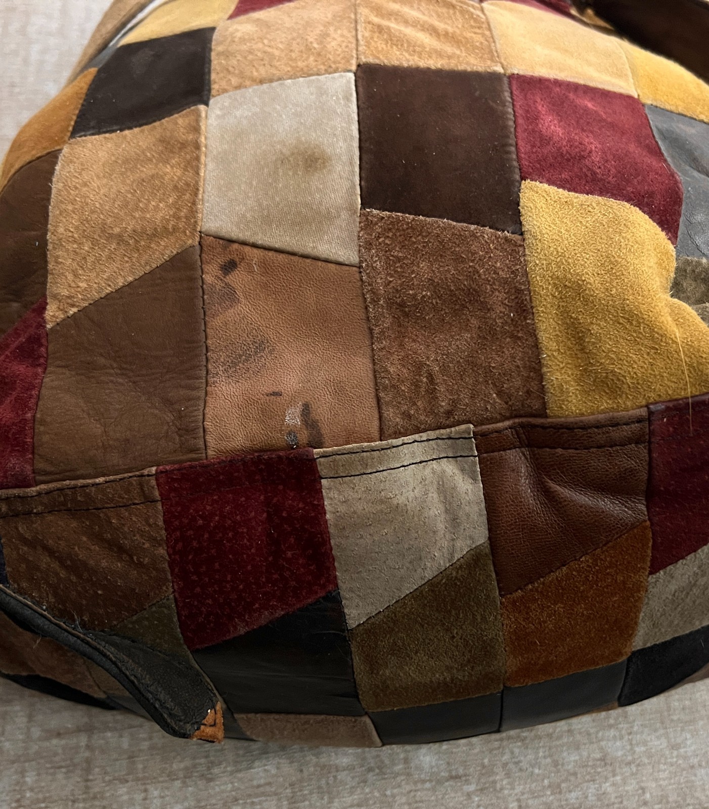 Moroccan leather patchwork cinch/bacback - image 13