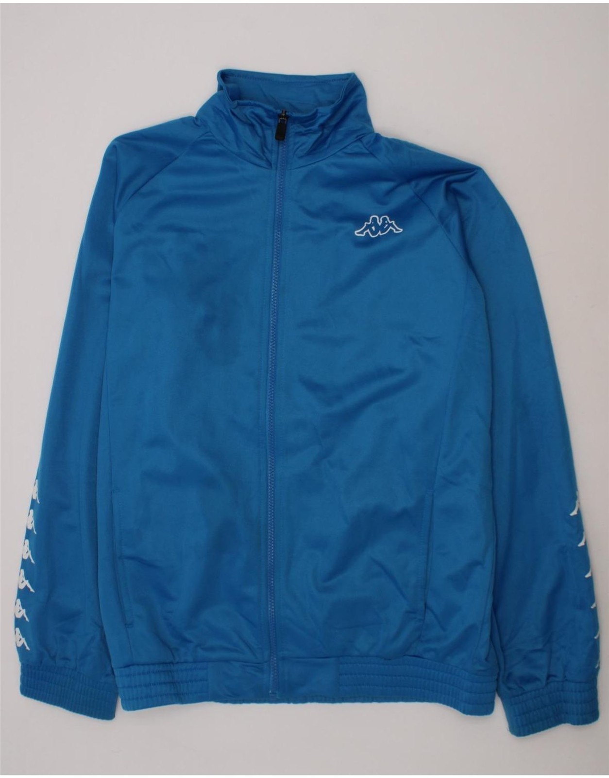 KAPPA Boys Graphic Tracksuit Top Jacket 15-16 Years Blue Polyester AN23