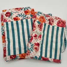 Pantry Lot of 2 Kitchen Aprons Floral Stripe Cottage Core Granny Baking Cooking