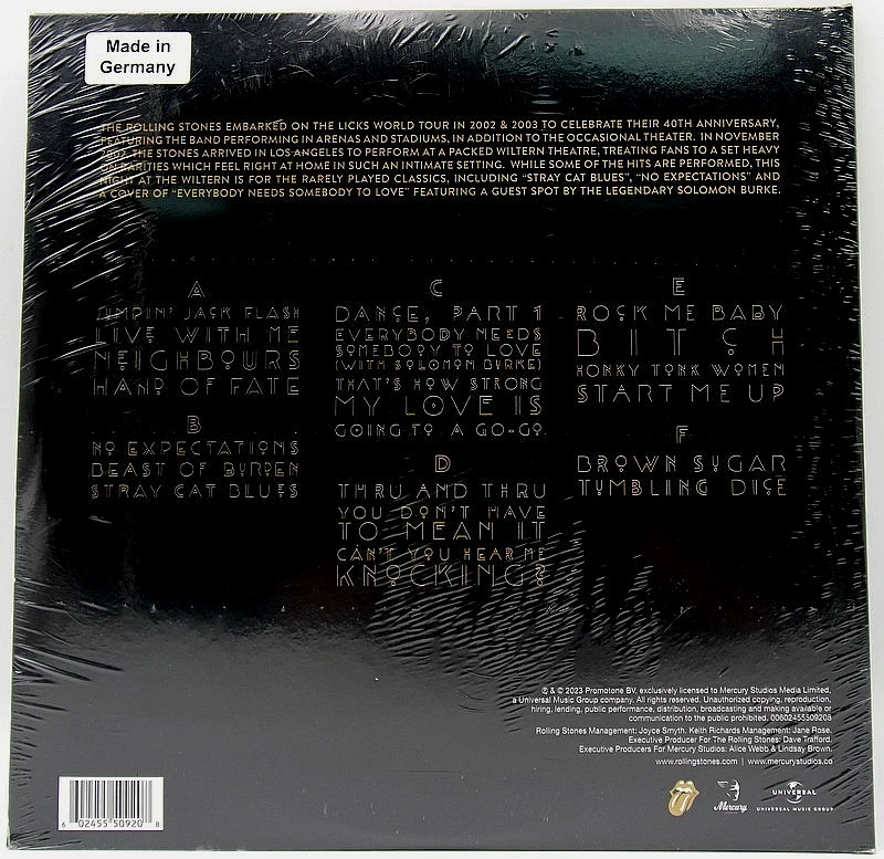 The Rolling Stones – "Live At The Wiltern"  2024 - 3xLP - Mercury - NEW / SEALED - Image 2 of 4