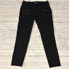 Athleta Black Ponte Pant Zippers Detail Slim Fit Career Travel Stretch Pants
