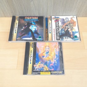 Sega Saturn Console with 2 Virtua Stick controllers & 5 games Japan Gray tested