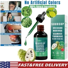 Soursop Pure Liquid Drops 10 in 1 with Sea Moss, Moringa, Turmeric, Black Seed
