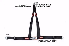 BLACK OFF ROAD RACING HARNESS ROLL BAR MOUNT 3 POINT BOLT IN RACERDIRECT