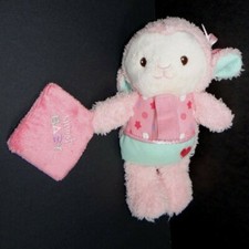 Garanimals Pink Lamb Sheep Plush Pacifier Holder Sweet Baby Crinkle 8"