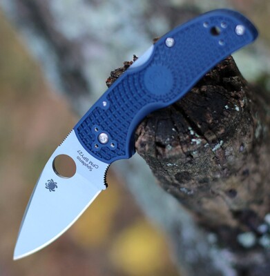 SPYDERCO NATIVE 5 LIGHTWEIGHT FOLDING KNIFE CPM-SPY27 COBALT BLUE FRN C41PCBL5