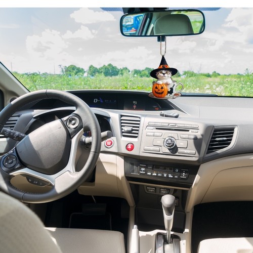 Halloween Bruja Sombrero Gato Acrílico Adorno Navidad Decoración Coche Decoración Bolso Llavero - Imagen 5 de 7