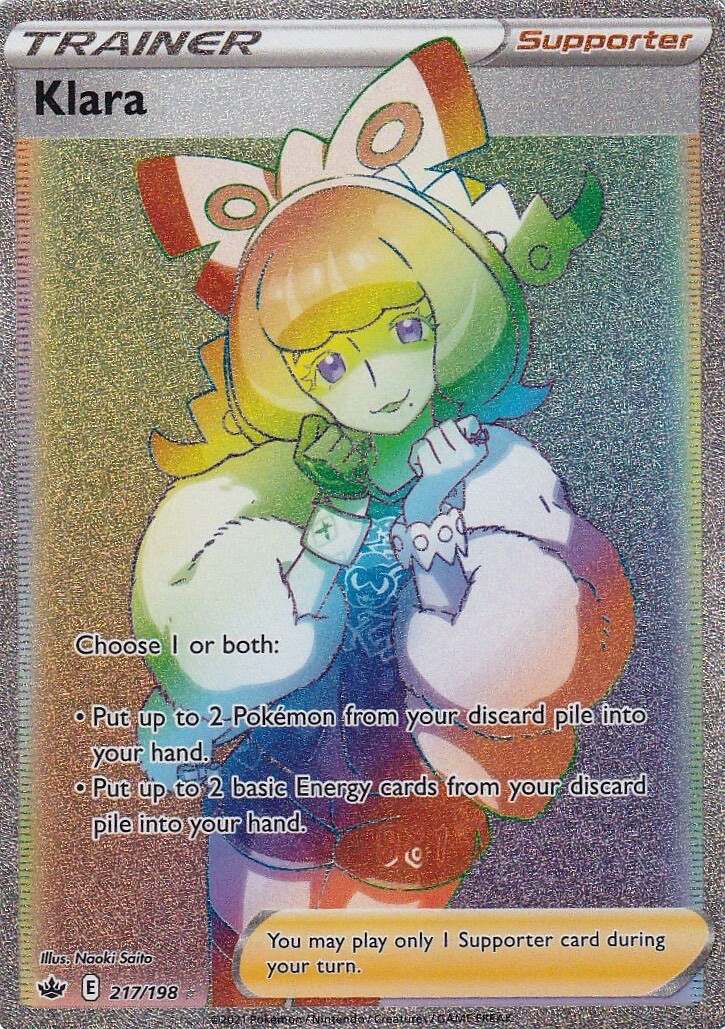 Pokemon TCG Klara 217/198 SWSH06 Chilling Reign Rainbow Rare Holo