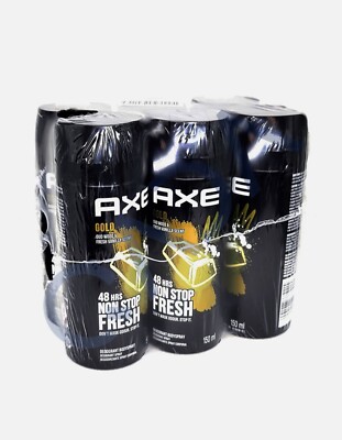 6pk AXE Deodorant+Body Spray Gold  150 ML 48 Hour Protection