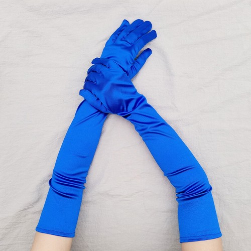 Women's Opera Wedding Bridal Evening Party Prom Costume Gloves Satin Long Gloves - Picture 33 of 51