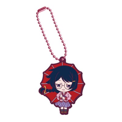 MONOGATARI SERIES mini Rubber Keychain CRM#1 Tsubasa Hanekawa BANDAI Japan