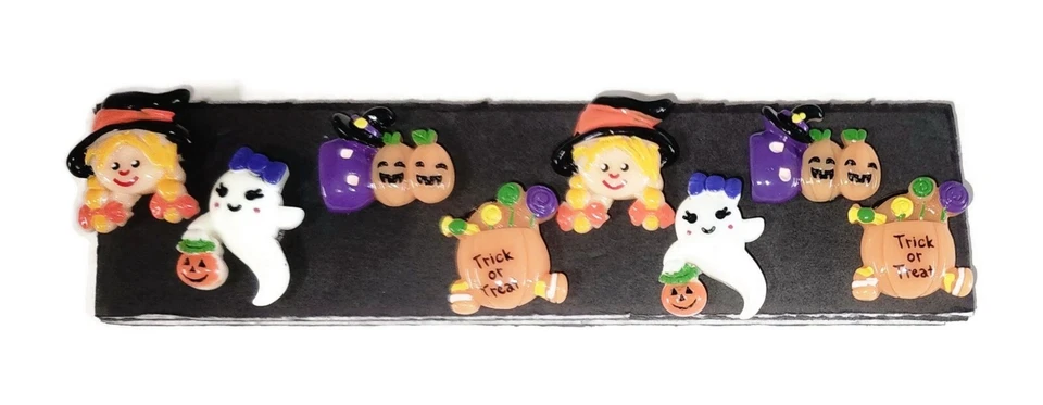 HALLOWEEN TRICK or TREAT 8 pc Magnet Set - Handmade Decorative Memo Board  SALE - Image 2 of 3