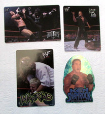 Shamrock Undertaker ROCK MANKIND FOLEY WWE WWF Vending Machine 4-Sticker Lot