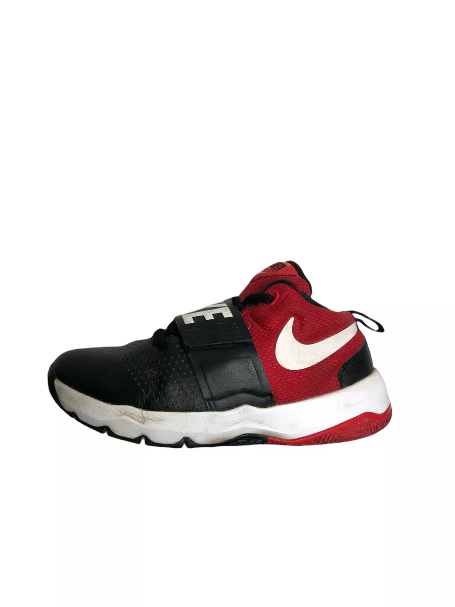 Nike Team Hustle D Black Red Basketball Shoes Boys Size 4.5y 881941 004